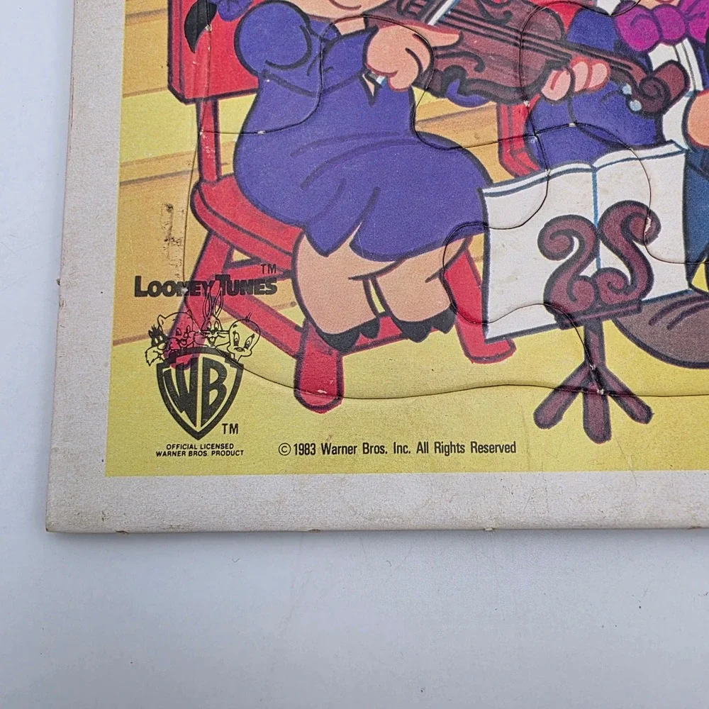 Vintage 1983 Looney Tunes Golden Frame-Tray Puzzle Bugs Bunny Orchestra 4514A-34